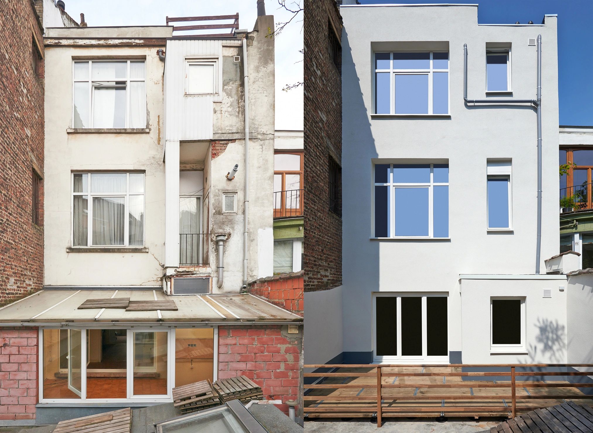 Avant/après rénovation bâtiment